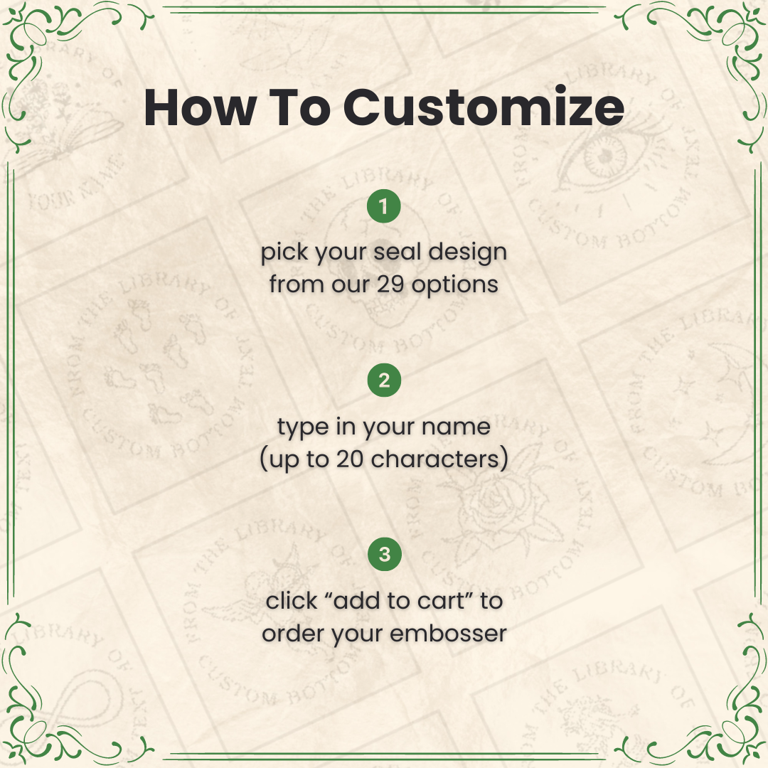 How to customize the book embosser