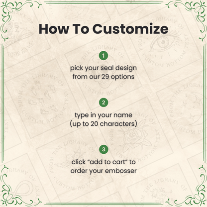 How to customize the book embosser