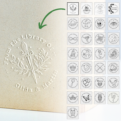 Custom Book Embosser seal designs