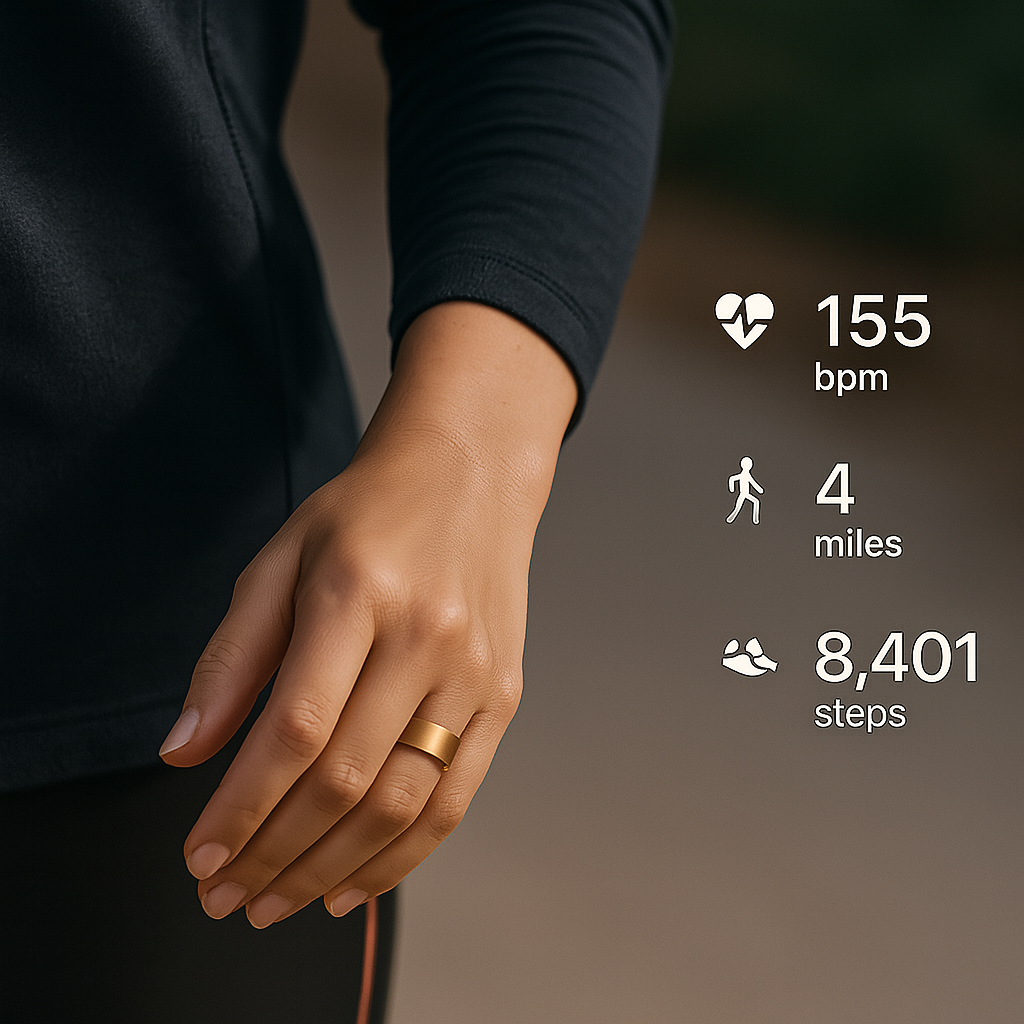 Olevra Smart Ring on hand