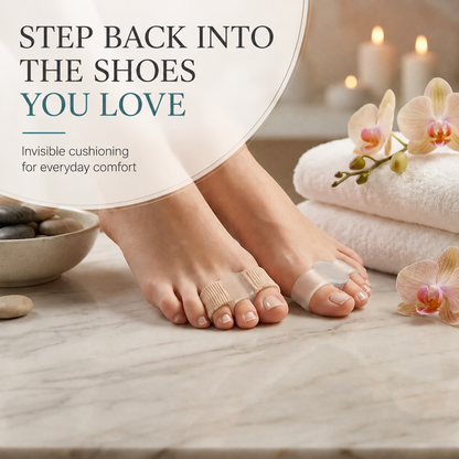 Step back into the shoes you love with invisible bunion comfort