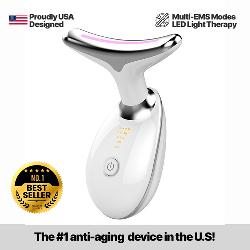 EMS red light therapy face and neck massager hero