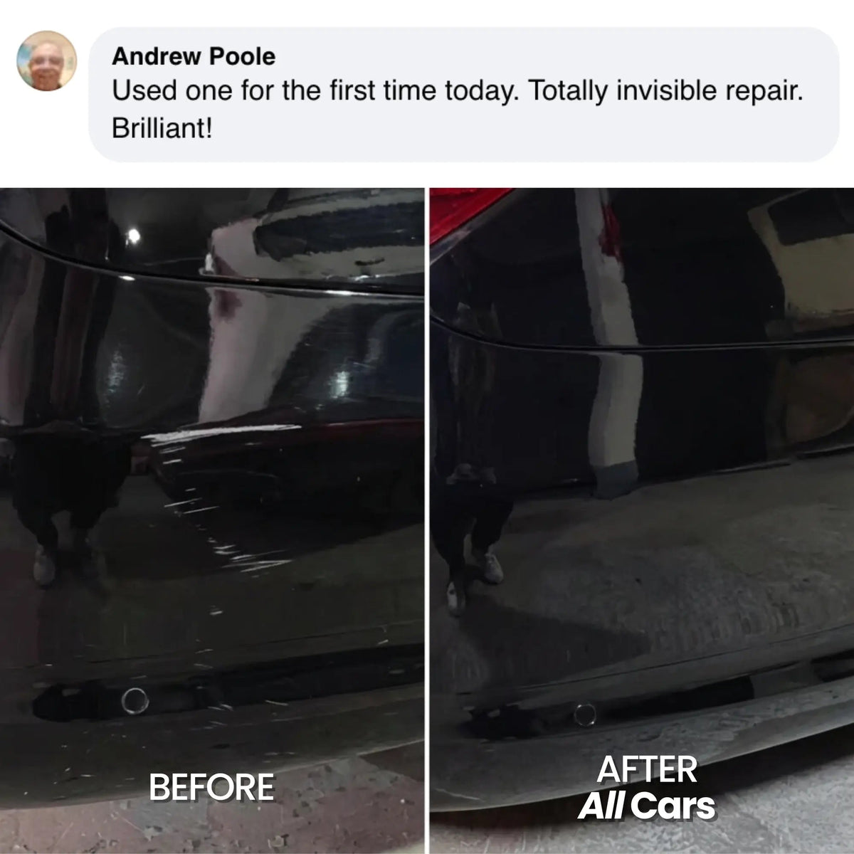 Car scratch before and after