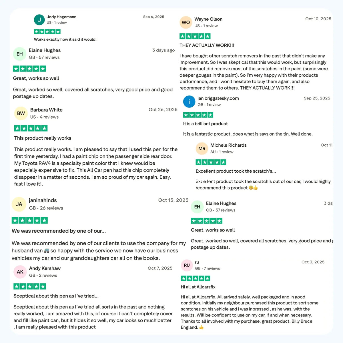 Product reviews Trustpilot All Cars Magic Pen