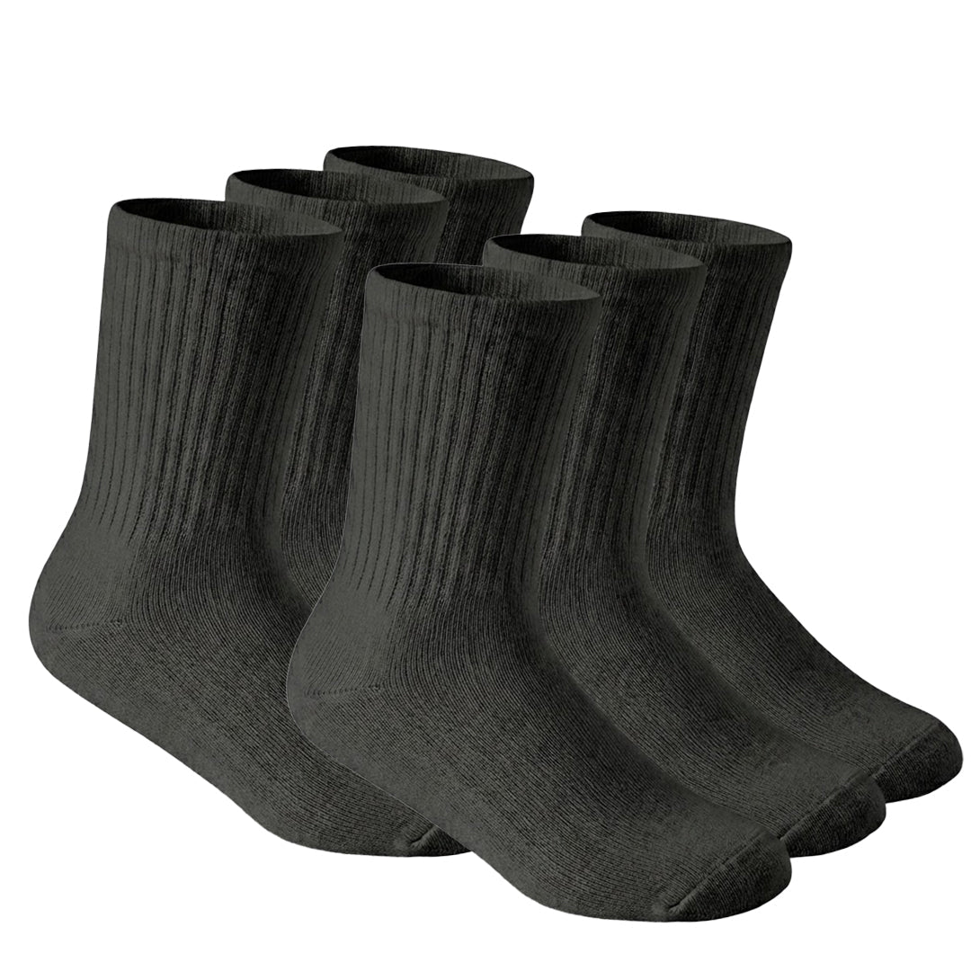 6-Pack Cushioned Socks (Black)