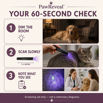 How to use PawReveal UV pet inspection light