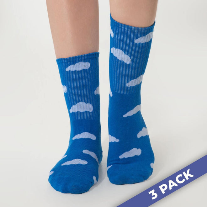 Simply Go Cloud Slides - 3 Pairs Socks - Blue - photo 2