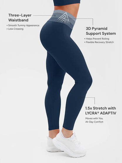 A model wearing a BRXL® STAYLAT™ Seamless High-Rise Sculpt Anti-Roll Leggings 3.0