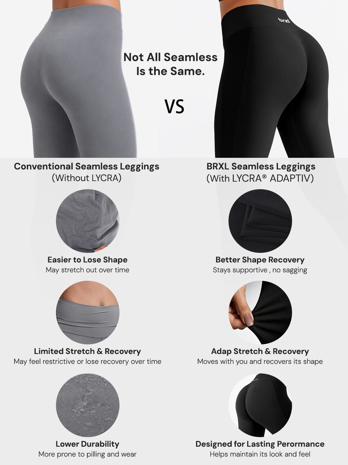 A model wearing a BRXL® B R X L™ Seamless High-Stretch High-Rise Sculpt Leggings 2.0