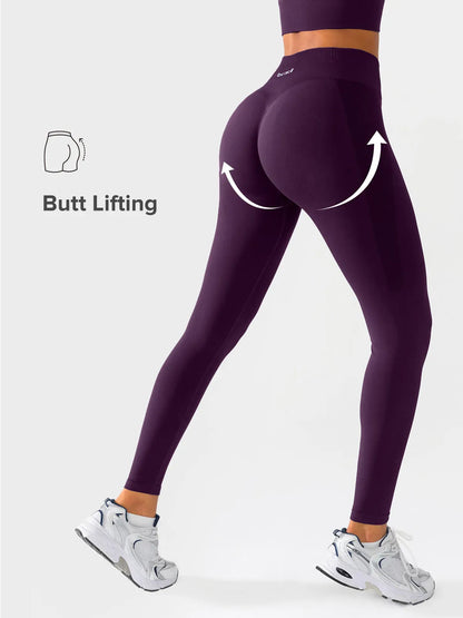 A model wearing a BRXL® Seamless High Waisted Butt-Lifting Leggings in