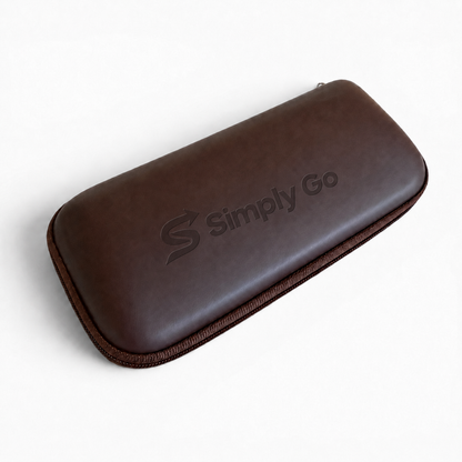 Simply Go brown hard shell glasses case