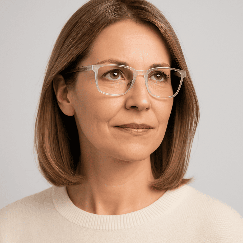 Femme portant les lunettes multifocales VisionSync grises